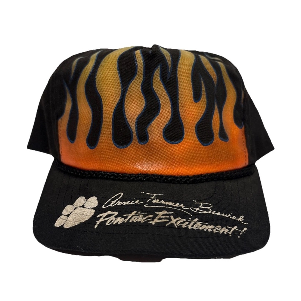 Vintage PONTIAC EXCITEMENT! Flames Styled Black Snapback Hat